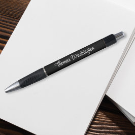 Modern Script Monogram Name Black Kugelschreiber
