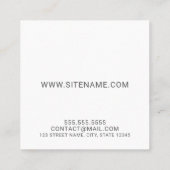 Modern Script Monogram und Name Quadratische Visitenkarte (Rückseite)