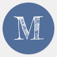 Modern Script Monogram Ursprünglich Classic Blue