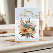 Modern Script Mother's Day Blue Scripture Foto Karte