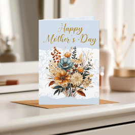Modern Script Mother's Day Blue Scripture Foto Karte