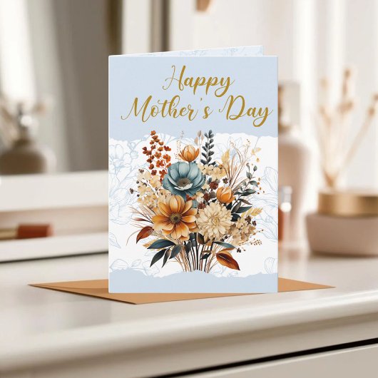 Modern Script Mother's Day Blue Scripture Foto Karte