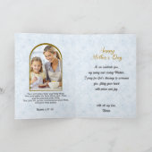Modern Script Mother's Day Blue Scripture Foto Karte (Innenseite)