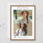 Modern Script  Multi Portrait Photo Graduation Ankündigung (Vorderseite)