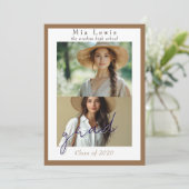 Modern Script  Multi Portrait Photo Graduation Ankündigung (Stehend Vorderseite)