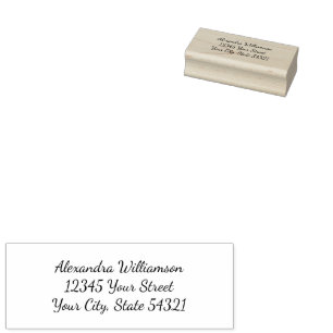 Modern Script Name Address Gummistempel