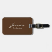 Modern Script Name Address Luggage Tag Gepäckanhänger (Vorderseite horizontal)