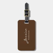 Modern Script Name Address Luggage Tag Gepäckanhänger (Vorderseite vertikal)