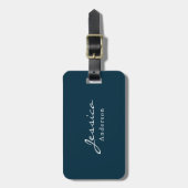 Modern Script Name Address Luggage Tag Gepäckanhänger (Vorderseite vertikal)
