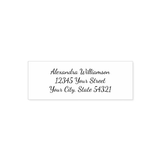 Modern Script Name Address Permastempel (Design)
