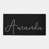 Modern Script Name Black Schreibtischunterlage (Vorderseite)