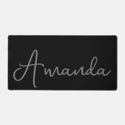 Modern Script Name Black Schreibtischunterlage (Vorderseite)
