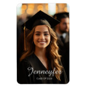 Modern Script Name Class of 2026 Photo Graduation Magnet (Vertikal)
