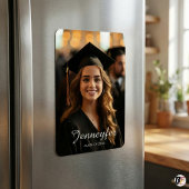 Modern Script Name Class of 2026 Photo Graduation Magnet