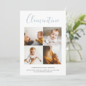 Modern Script Name Multi Foto Polka Dot Geburt Ankündigung (Stehend Vorderseite)