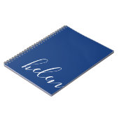 Modern Script Name Personalisiert Blue Notizblock (Linke Seite)