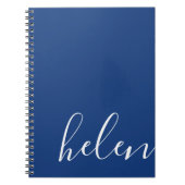 Modern Script Name Personalisiert Blue Notizblock (Vorderseite)