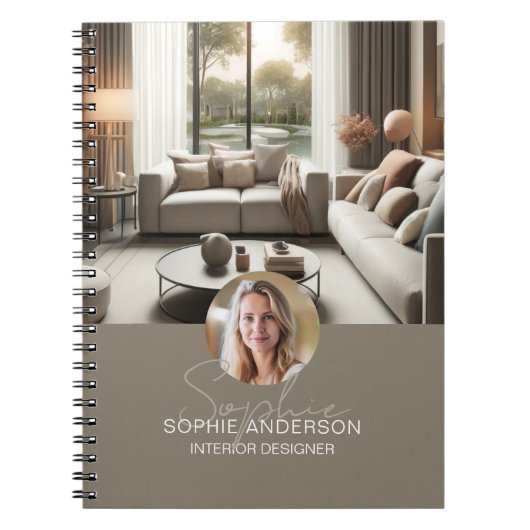 Modern Script Name Photo QR Professional Notizblock (Vorderseite)