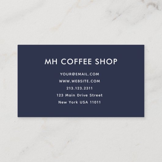 Modern Script Navy Einfach Treuekarte (Rückseite)