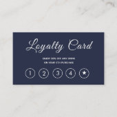 Modern Script Navy Einfach Treuekarte (Vorderseite)