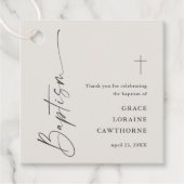Modern Script Neutral Baptisc Vielen Dank Geschenkanhänger (Vorderseite)
