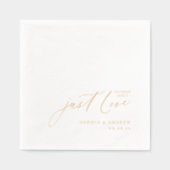 Modern Script Nothing Fancy Just Love Wedding Servietten Mit Folie (Vorderseite)
