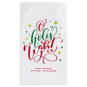 Modern Script O Heilige Nacht Weihnachten Kleine Geschenktüte (Rückseite)
