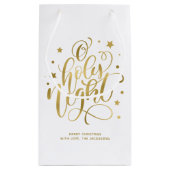 Modern Script O Heilige Nacht Weihnachten Kleine Geschenktüte (Rückseite)