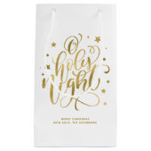 Modern Script O Heilige Nacht Weihnachten Kleine Geschenktüte (Vorderseite)