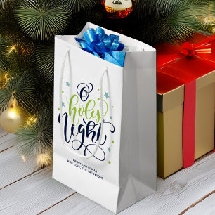 Modern Script O Heilige Nacht Weihnachten Kleine Geschenktüte