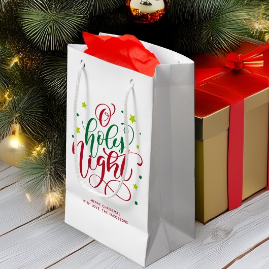 Modern Script O Heilige Nacht Weihnachten Kleine Geschenktüte