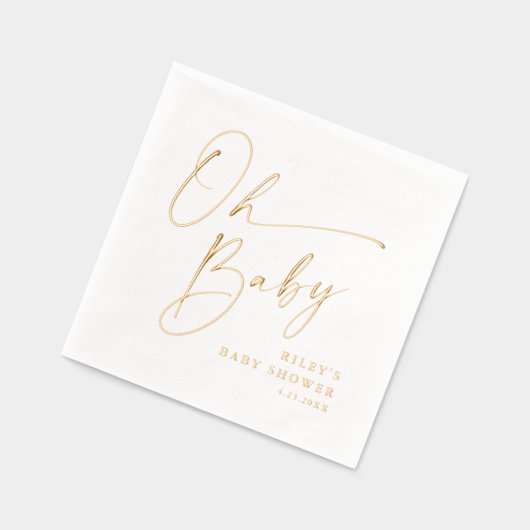 Modern Script Oh Baby Shooter Servietten Mit Folie (Links)