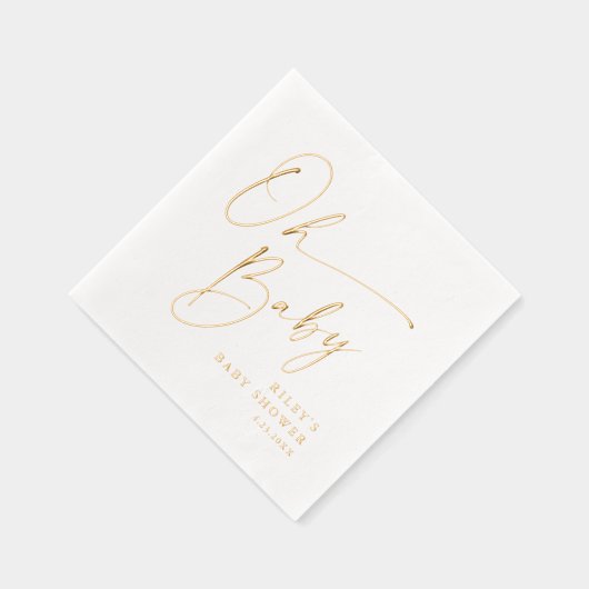 Modern Script Oh Baby Shooter Servietten Mit Folie (Rechts)