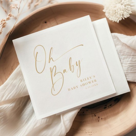 Modern Script Oh Baby Shooter Servietten Mit Folie