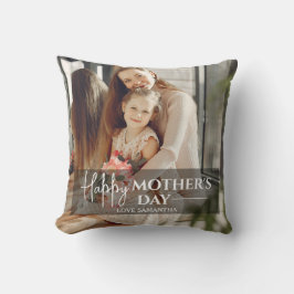 Modern Script Overlay 1 Foto Happy Mothers Day Kissen