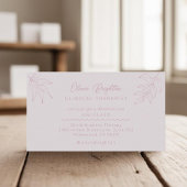 Modern Script Pale Blush Pink Therapist Visitenkarte