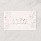 Modern Script Pale Tan Peach Therapist Visitenkarte (Vorderseite)