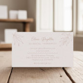 Modern Script Pale Tan Peach Therapist Visitenkarte