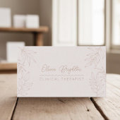 Modern Script Pale Tan Peach Therapist Visitenkarte