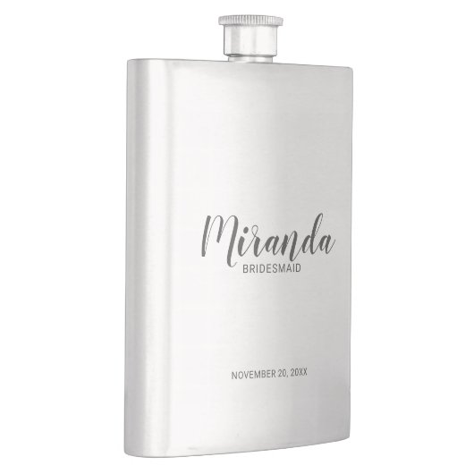 Modern Script Personalisiert Bridesmaid Flachmann (Rechts)