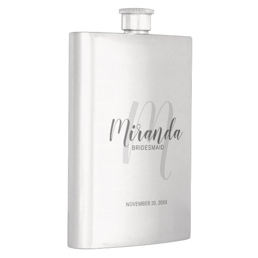 Modern Script Personalisiert Bridesmaid Flachmann (Rechts)