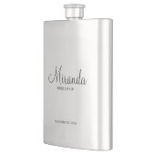 Modern Script Personalisiert Bridesmaid Flachmann (Links)