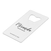 Modern Script Personalisiert Bridesmaid Geldbeutel Flaschenöffner (Vorderseite Schrägansicht)