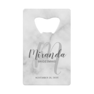 Modern Script Personalisiert Bridesmaid Geldbeutel Flaschenöffner
