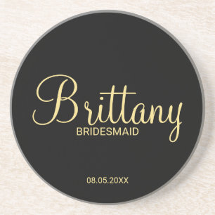 Modern Script Personalisiert Bridesmaid Getränkeuntersetzer