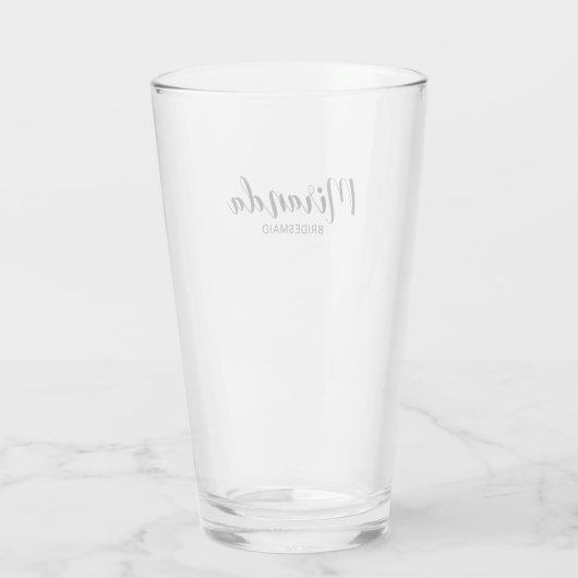 Modern Script Personalisiert Bridesmaid Glas (Rückseite)
