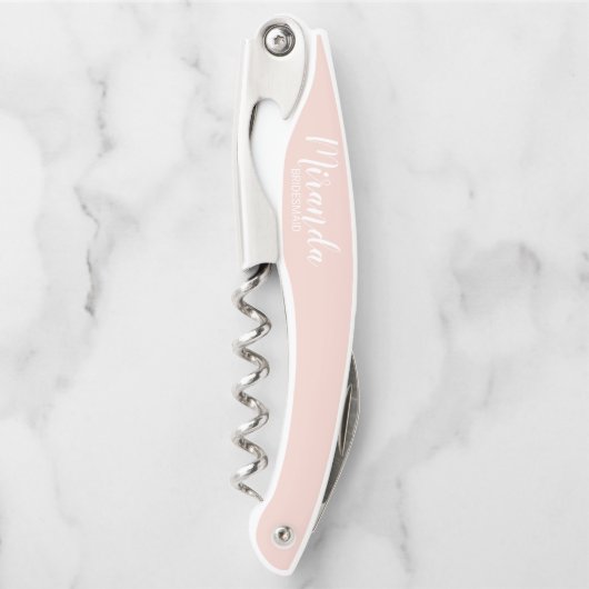 Modern Script Personalisiert Bridesmaid Kellnermesser (Vorderseite)