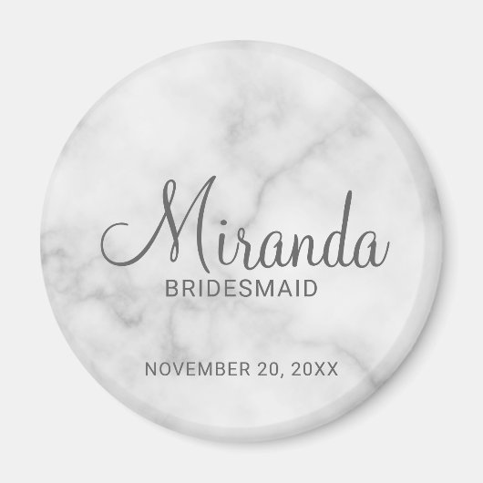 Modern Script Personalisiert Bridesmaid Magnet (Vorne)