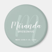 Modern Script Personalisiert Bridesmaid Magnet (Vorne)