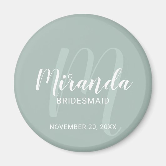 Modern Script Personalisiert Bridesmaid Magnet (Vorne)